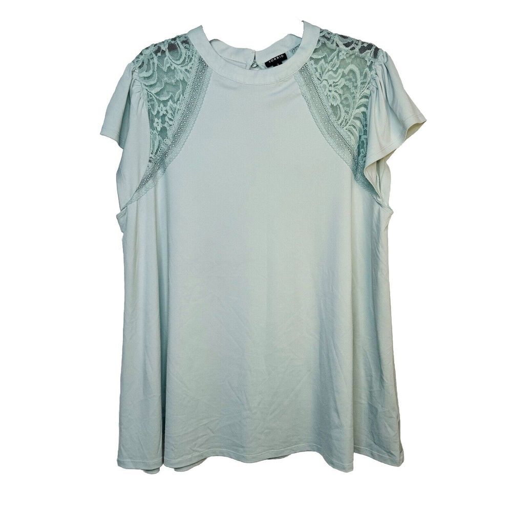 Torrid Shirt Blouse‎ Women's Plus Size 3 Mint Green Sleeveless  Blouse